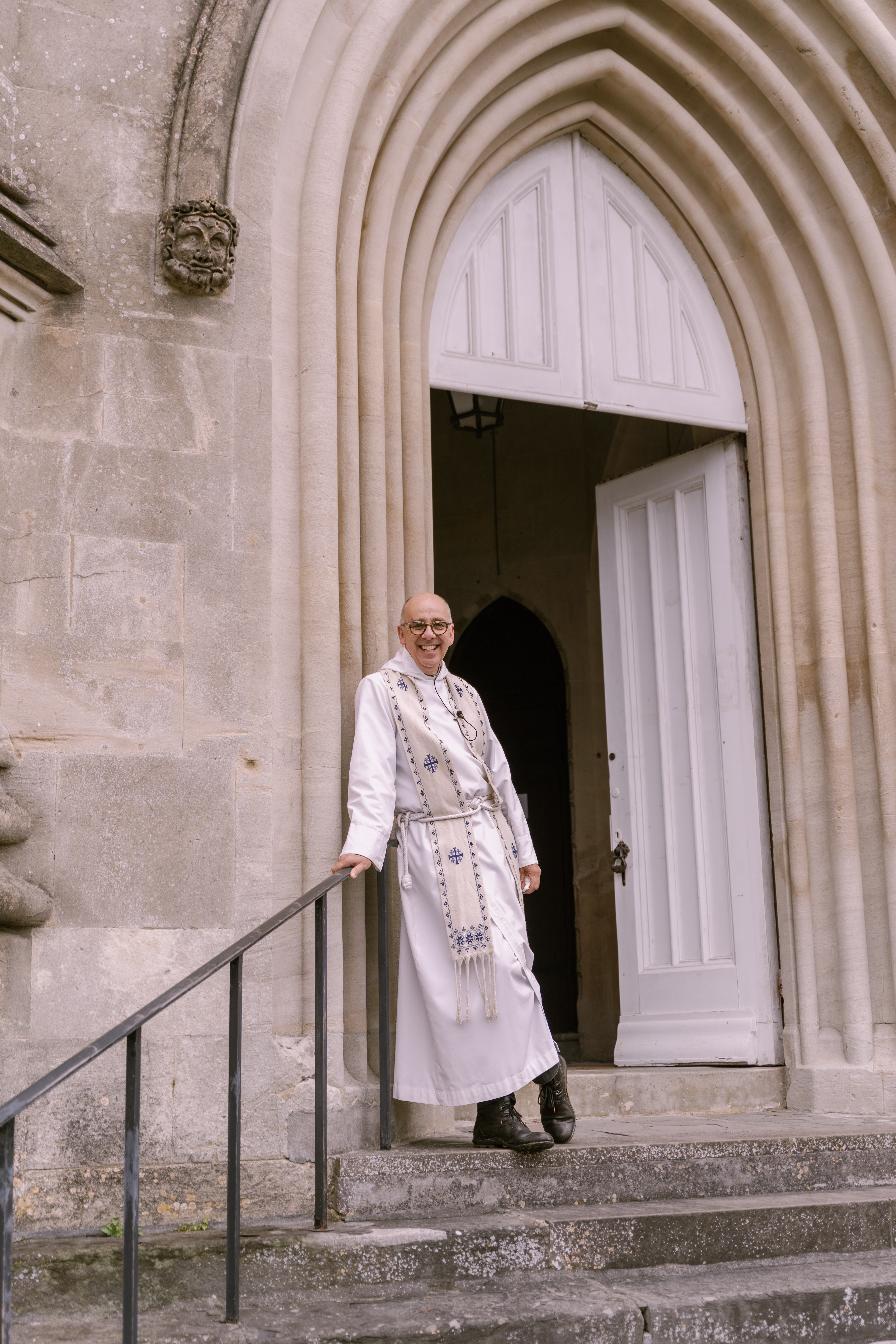 Rev Philip Hawthorn outside St Stephen's Bath photo Michael Gane