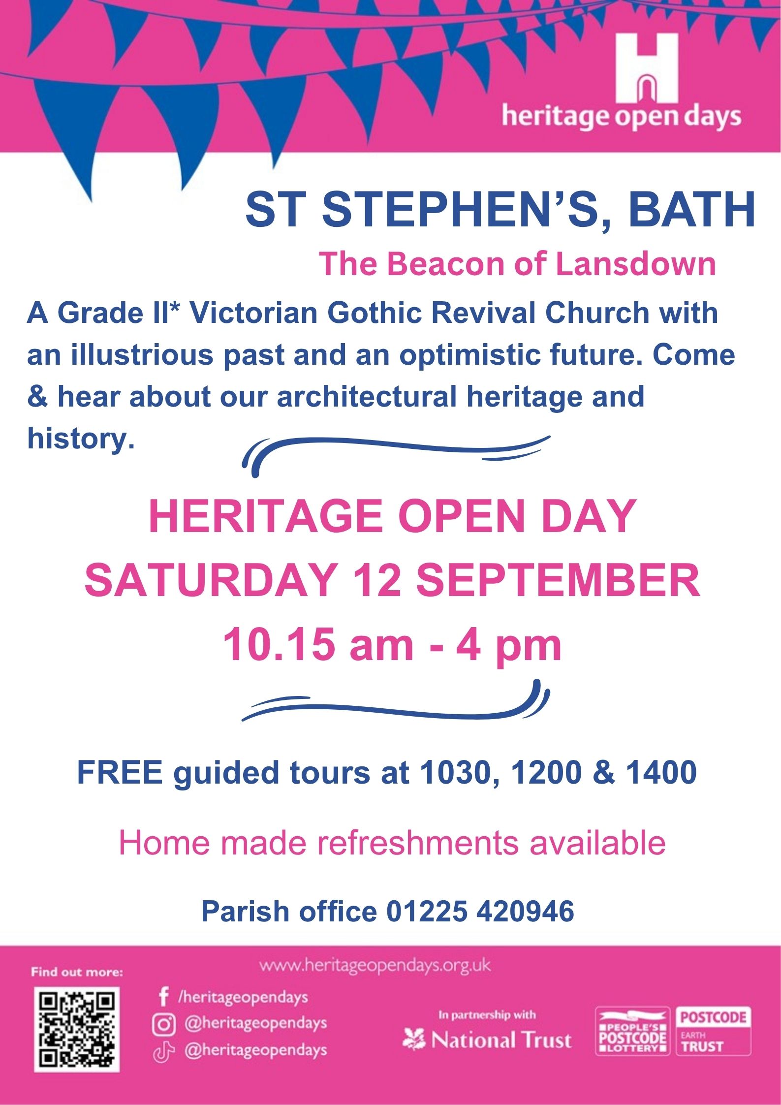 Heritage Open Day at St Stephen's Saturday 12 September 10 am - 4 pm with building tours and refreshments