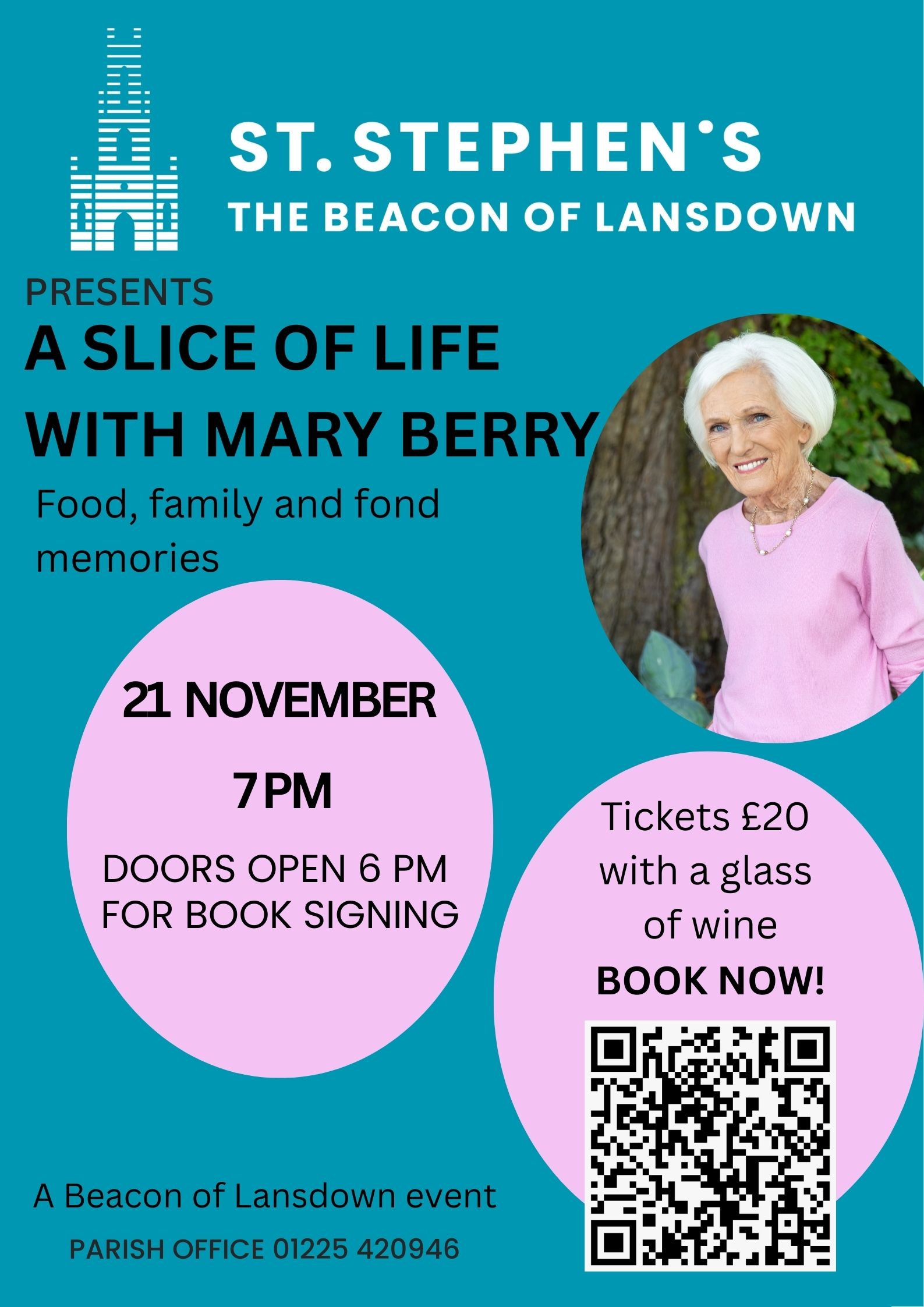 Mary Berry talk at St Stephen's - a fundraiser for the Beacon project