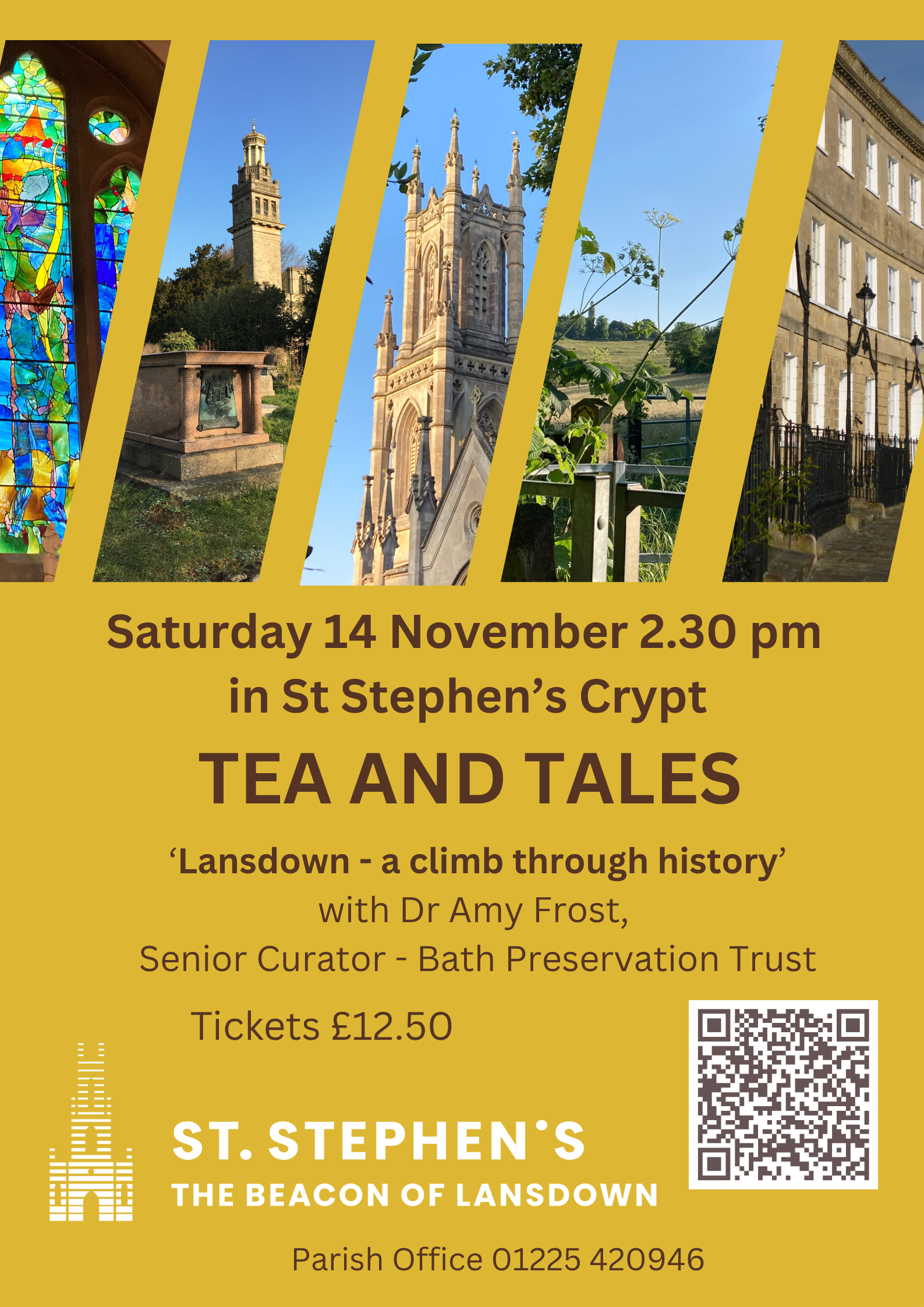 Tea and Tales - a history of Lansdown with Amy Frost on Saturday 14 November at 2.30 pm