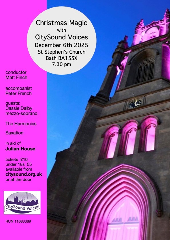 Christmas Magic concert at St Stephen's 6 December 730 pm with CitySound Voices