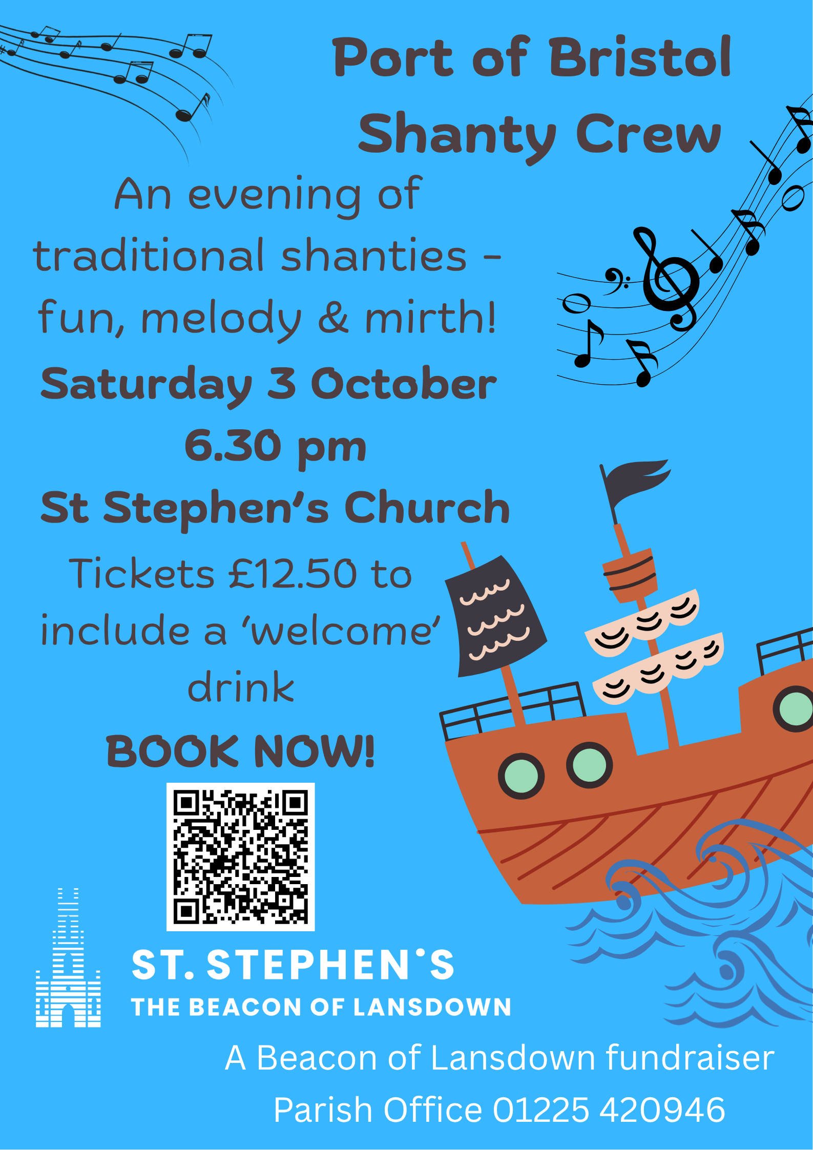 Port of Bristol Shanty Team Sunday 3 October 6.30 pm at St Stephen's